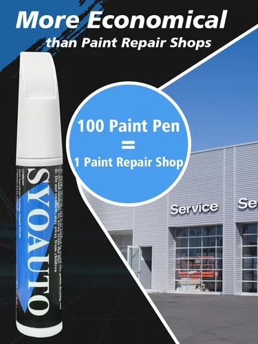 Vista 4 de SYOAUTO Blizzard Pearl 070 Pintura de retoque Fit para coches Toyota Pintura de retoque para autos Pincel y punta de reparación de arañazos 2 en 1
