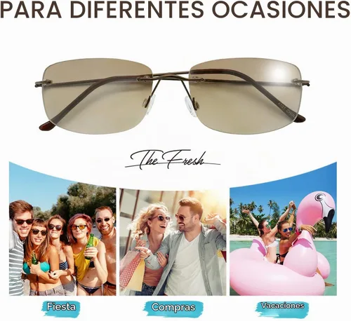 Vista 5 de The Fresh - Lentes de sol minimalistas pequeños rectangulares transparentes - Embalaje exquisito