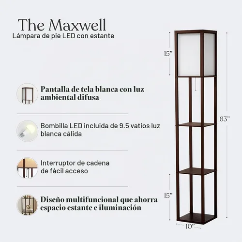 Vista 4 de Lámpara de pie Brightech, Maxwell de LED, MAXWELL-LED-HB