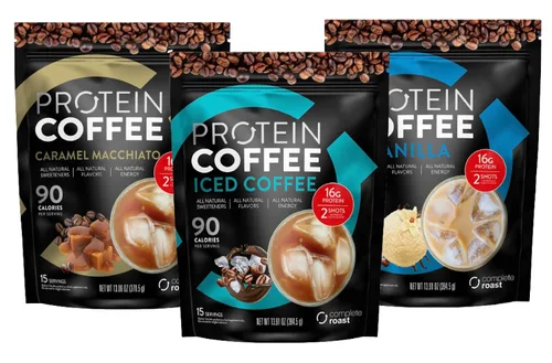 Vista 11 de Complete Roast - Paquete de 3 Frapé de caramelo, café helado y vainilla (frapé de caramelo, café con leche moca, mantequilla de maní moca)