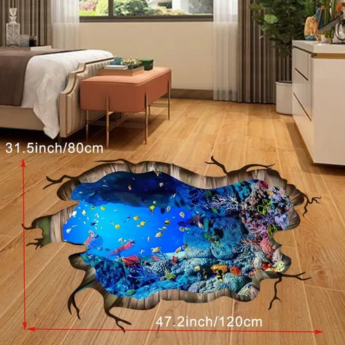Vista 4 de Pegatinas de pared 3D bajo el mar del mundo submarino