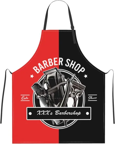 Vista 13 de Delantal de barbería personalizado para hombres y mujeres, delantal de peluquería con texto personalizado con bolsillos, delantal ajustable