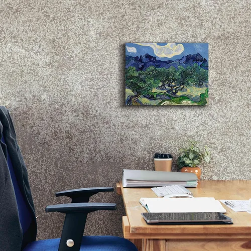 Vista 6 de Epic Graffiti Lienzo decorativo para pared con texto en inglés "The Olive Trees" de Vincent Van Gogh, 16 x 12 pulgadas