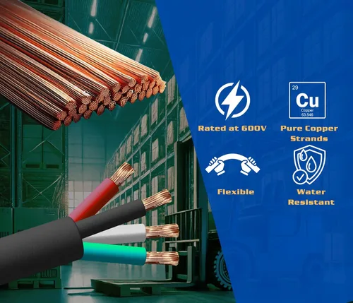 Vista 5 de WindyNation Cable de 6 pies 8/4 8 AWG SOOW SO - Cable de extensión de alimentación portátil de 600 V calibre 8 4 conductores 600 V cable