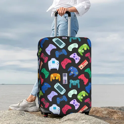 Vista 7 de DOINBEE Fundas para equipaje de videojuegos para niños, fundas para maleta, funda de equipaje con estampado elástico, protector de maleta, Juego