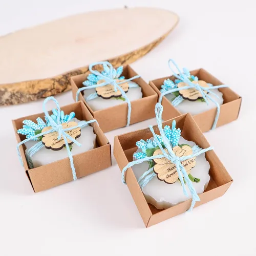 Vista 8 de HTF - Paquete de 10 decoraciones de baby shower, regalos de baby shower, mini jabón vegano perfumado hecho a mano, baby shower para niños