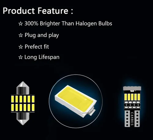 Vista 5 de 10 piezas de kit de luces LED para interior de RAV4, superbrillantes, bombillas LED para mapa y techo para Toyota RAV4 2016 2017 2018 2019 2020