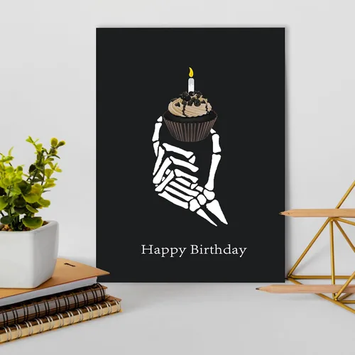 Vista 6 de Ziwen Tarjeta de Cupcake de Cumpleaños Grosera, Regalos Divertidos del Día Gótico para Ella y Él, Tarjeta de Feliz Cumpleaños para Hombres