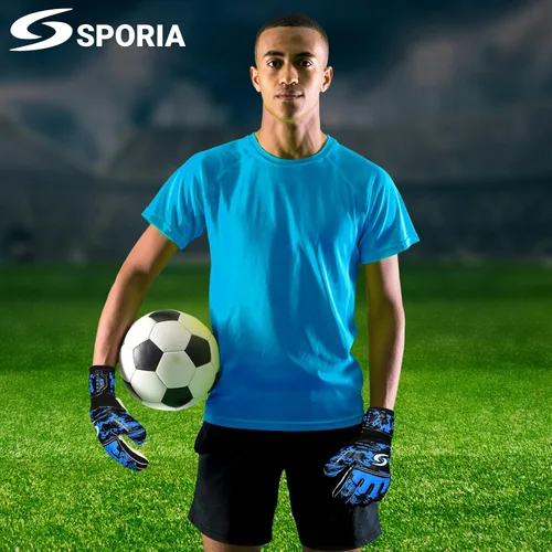 Vista 7 de Sporia Guantes de portero para adultos y jóvenes, guantes de portero de fútbol transpirables con protector de 5 dedos y fuerte soporte de muñeca