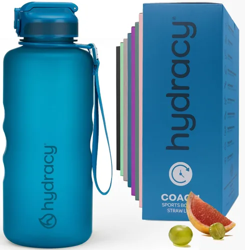 Vista 14 de Hydracy Botella de agua de plástico Tritan de 2.3 L sin BPA con correa de hombro ajustable, tapa a prueba de derrames y práctica boquilla de Lus