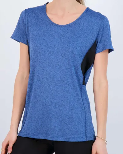 Vista 3 de Real Essentials - Paquete de 5 camisetas deportivas de tela Dry Fit Tech Stretch, de manga corta y cuello redondo, para mujer