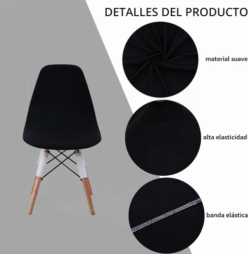 Vista 3 de HAOYONG Fundas para silla de comedor modernas de mediados de siglo, funda estampada para silla sin brazos, fundas elásticas para cocina, oficina