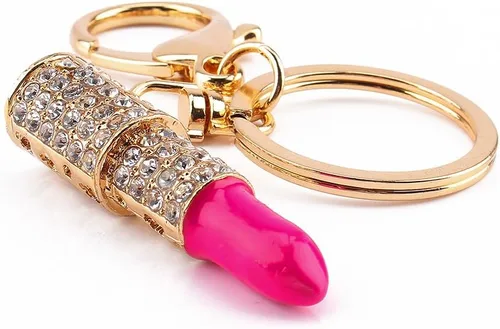 Vista 2 de Yosoo llavero de cristal con estrás, de búho, regalo con dije colgante para bolsa, Lipstick