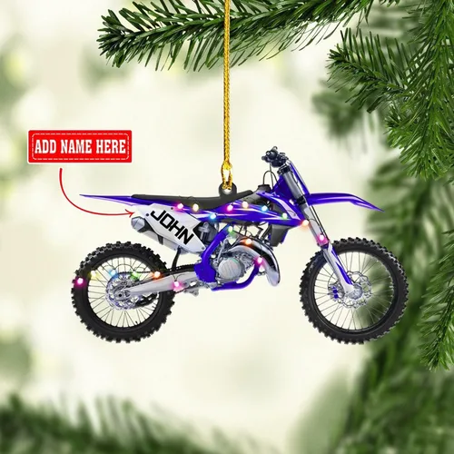 Vista 8 de NAZENTI Adorno personalizado de motocicleta, adornos personalizados de moto de cross para árbol de Navidad, adornos de Navidad de motocross, regalos