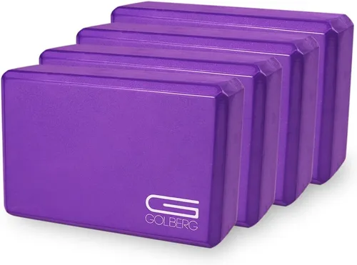 Vista 7 de Golberg - Bloque de espuma para yoga, para fitness, apoyo de alta intensidad y mejora la fuerza o flexibilidad, rosa/verde/verde oscuro, morado