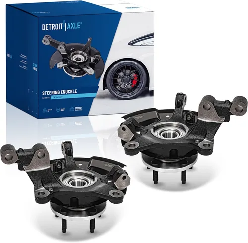 Vista 99 de Detroit Axle - Kit de nudillos traseros izquierdo FWD para Hyundai Santa Fe 2007-2009 Veracruz 2007-2012, reemplazo del conjunto de cojinete