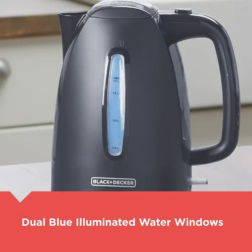 Vista 7 de BLACK+DECKER - Tetera eléctrica inalámbrica de 1.7 L, color gris