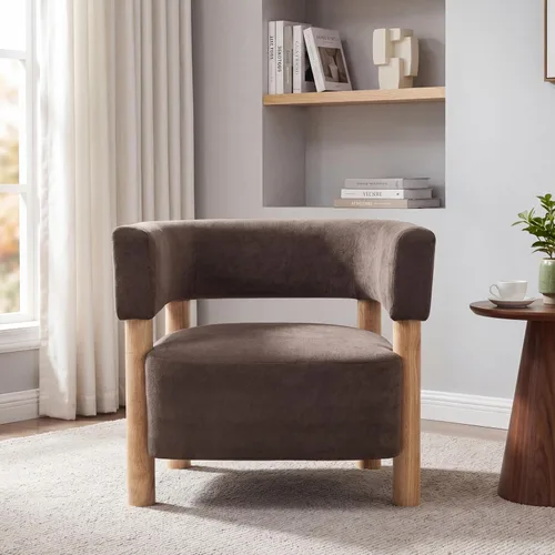 Vista 18 de Christopher Knight Home Carly - Silla decorativa de perfil bajo, silla tapizada de barril Boucle, cómoda silla de lectura para dormitorio, sofá