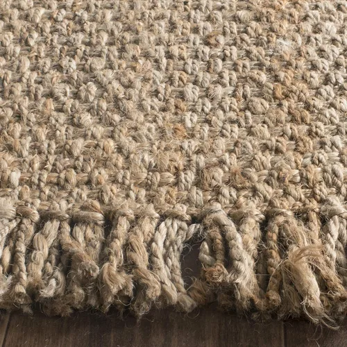 Vista 4 de Alfombra de área de yute natural tejido a mano Safavieh NF467A, de la colección de fibra natural (5 ft x 8 ft), Yute, Natural