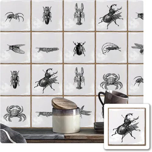 Vista 19 de Alwayspon Vinilo adhesivo efecto piedra, pegatinas para azulejos de pared autoadhesivas, protector antisalpicaduras para cocina y baño, T026
