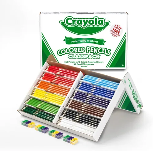 Vista 5 de Crayola paquete para clase con 240 unidades de lápices de colores, 12 colores surtidos (68 - 8024)