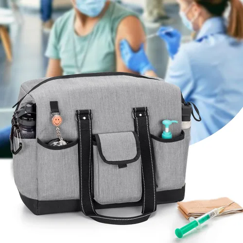 Vista 21 de Damero Bolsa de enfermera con funda para laptop para el trabajo y el cuidado del hogar, estudiantes de medicina