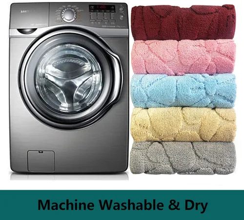 Vista 6 de M24 - Tapetes de baño de microfibra súper suaves con red de absorción de agua, antideslizantes, lavables a máquina
