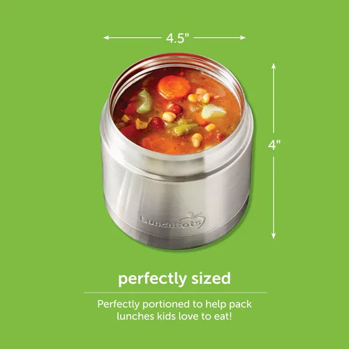 Vista 2 de LunchBots - Termo de boca ancha de acero inoxidable de 16 onzas - Termo aislado con tapa ventilada - Mantiene la comida caliente o fría durante