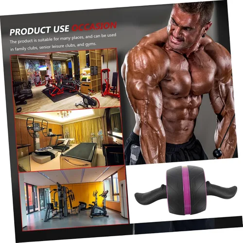 Vista 4 de Rueda de rodillo abdominal con asas ergonómicas y núcleo de alfombrilla extra, rueda de entrenamiento para gimnasio en casa, adecuada
