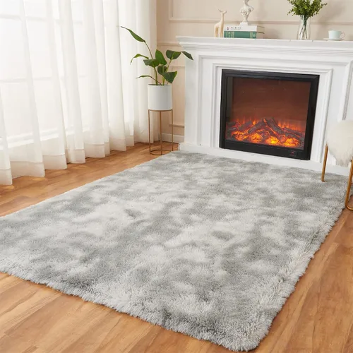 Vista 16 de AMTOVO - Alfombras peludas para sala de estar, alfombra grande de 5 x 7 pies, rosada, esponjosa, de liquidación, alfombra para dormitorio, alfombra