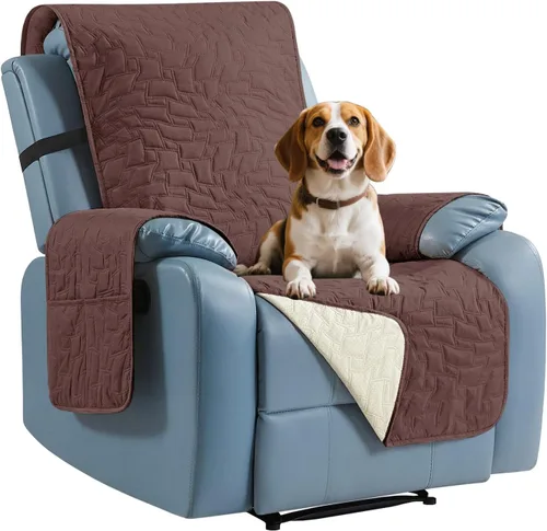 Vista 58 de CUCRAF Funda acolchada antideslizante para sofá, resistente al agua, protector de muebles para sofá de 1 cojín, apto para mascotas, funda de sofá