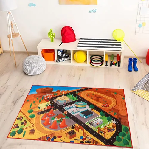 Vista 13 de Gertmenian Disney Pixar Cars 28024 - Alfombra interior de 3 x 5 pies, antideslizante, ideal para niños en dormitorio, sala de juegos, aula