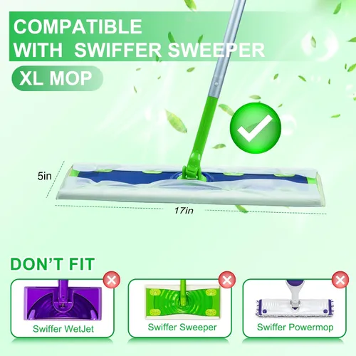 Vista 2 de 20 unidades de paños húmedos XL para Swiffer Sweeper XL Mop - Recambios desechables de almohadillas húmedas extra grandes - Recambios de paños