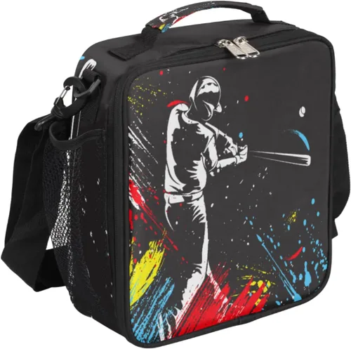 Vista 29 de Lonchera personalizada con nombre, lonchera personalizada de baloncesto, bolsa de almuerzo aislada personalizada, bolsa de preparación de comidas A