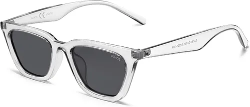 Vista 7 de SOJOS Gafas de sol polarizadas cuadradas estrechas estilo ojos de gato para mujeres, retro, modernas, para conducir SJ2169