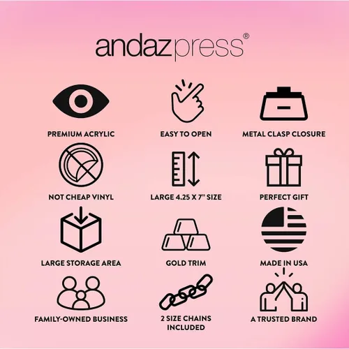 Vista 6 de Andaz Press Colección de monedero de mano de acrílico, Nombre personalizado mínimo