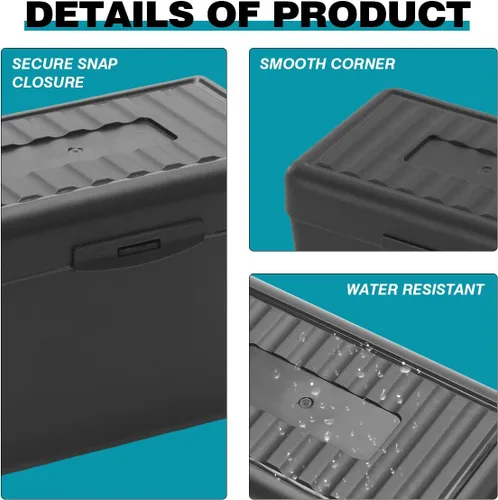 Vista 5 de H4D Soporte para tarjetas de índice de 3 x 5, estuche organizador de caja de tarjetas de índice, soporte para tarjetas de notas flash de 3 x 5, 2