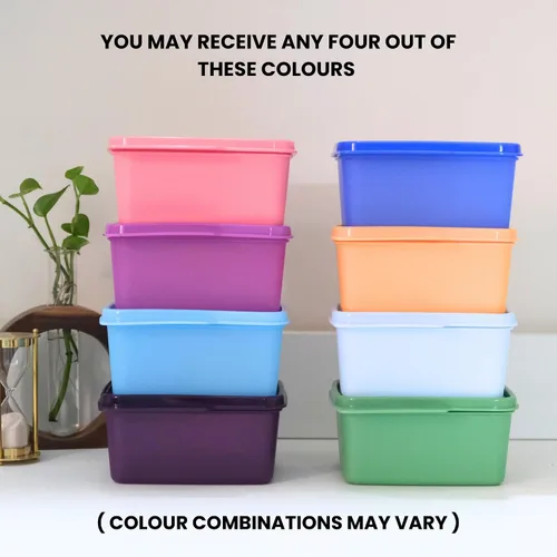 Vista 2 de Tupperware Keep Tab - Juego de recipientes de plástico, 16.9 fl oz, juego de 4, multicolor (puedes obtener 4 colores)