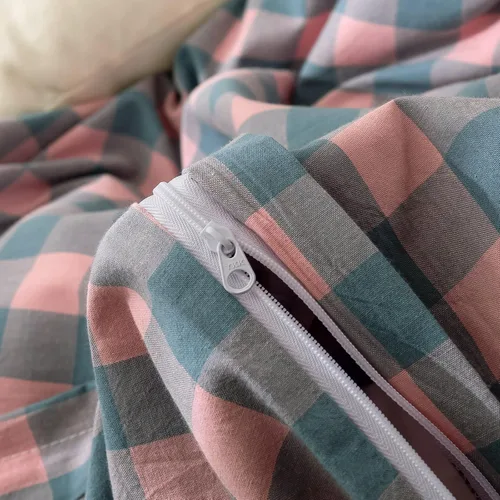 Vista 358 de mixinni Juego de funda de edredón vintage a rayas, tamaño twin, juego de ropa de cama de 3 piezas, 100% algodón lavado, suave y transpirable, funda
