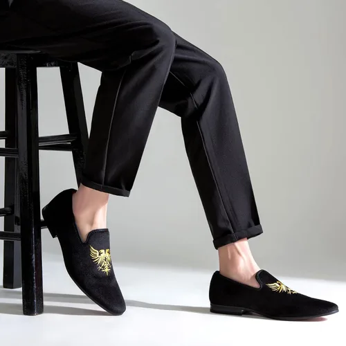 Vista 7 de Jousen Mocasines de terciopelo para hombre, zapatos de vestir, suaves, vintage, de lujo, para boda, fiesta, baile de graduación para hombres