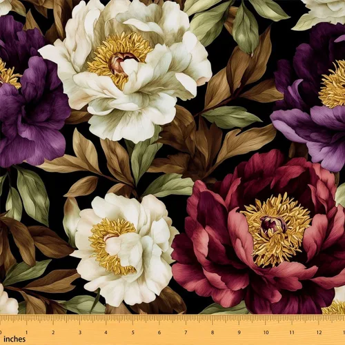 Vista 12 de Feelyou The Yard - Tela floral de hojas suave de 1 yarda para los amantes Beige y verde amarillo