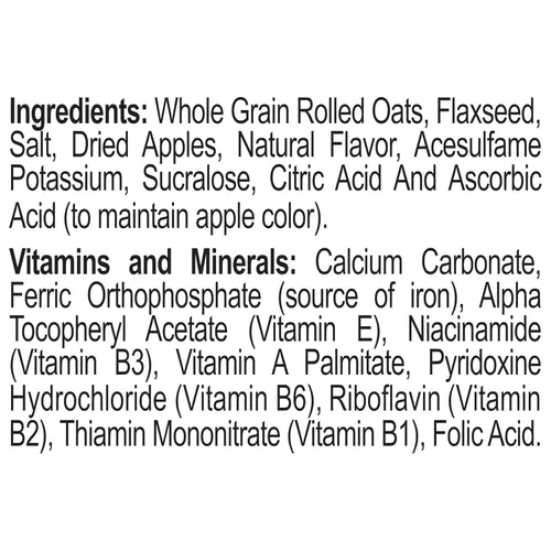 Vista 3 de Better Oats Paquetes de avena de 100 calorías de manzanas y canela, desayuno instantáneo con semillas de lino y sabor natural de manzana y canela