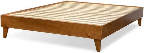 Vista 14 de Base de cama, fabricada en EE. UU. con 100% madera de pino norteamericano, base sólida para colchón con tablillas de pino prensado, instalación sin