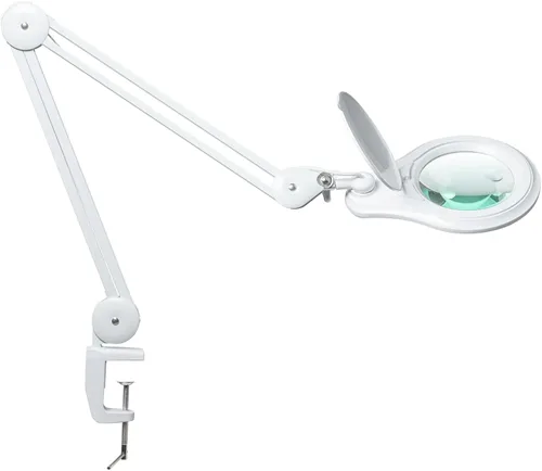 Vista 8 de Lámpara de aumento bifocal LED con abrazadera, 14W 1200LM, color negro Lente de cristal bifocal de 5 pulgadas con 60 LED SMD que proporciona un