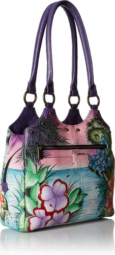 Vista 2 de Anna by Anuschka Triple Compartimiento Mediano Satcheltropical, Flamingo Tropical