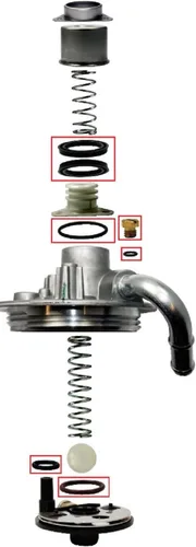 Vista 2 de Kit de sello de base de filtro de combustible para motores Chevy Duramax de 6.6L