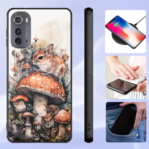Vista 63 de Funda para Motorola Moto Edge 2022, cubierta trasera de vidrio templado con protector de pantalla, funda protectora a prueba de golpes para Motorola