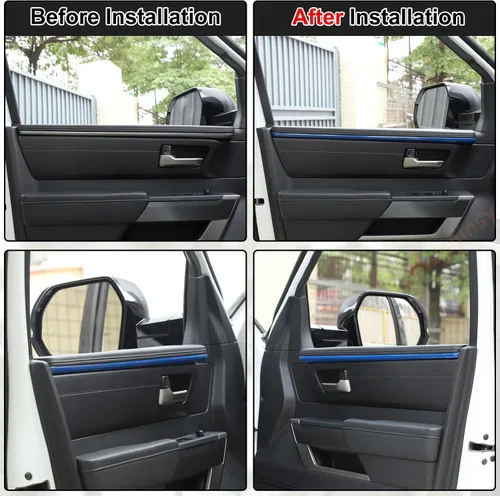 Vista 5 de Aunginsy Tiras de Moldura Interior para Puerta de Coche Compatible con Toyota Tundra 2022 2023 2024 2025 Camioneta Pickup, Moldura Decorativa