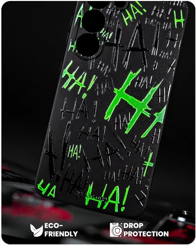 Vista 6 de SIMPLYMDRN Funda delgada para Samsung S23, diseño de Joker Haha, funda genial para hombre, funda de diseñador de villanos de superhéroes, delgada