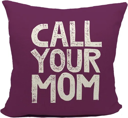 Vista 8 de Call Your Mom - Divertida funda de almohada para hija, hijo, accesorios de dormitorio, fiesta de graduación, 18 x 18 pulgadas, funda de cojín Negro